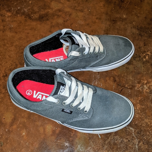 grey low top vans